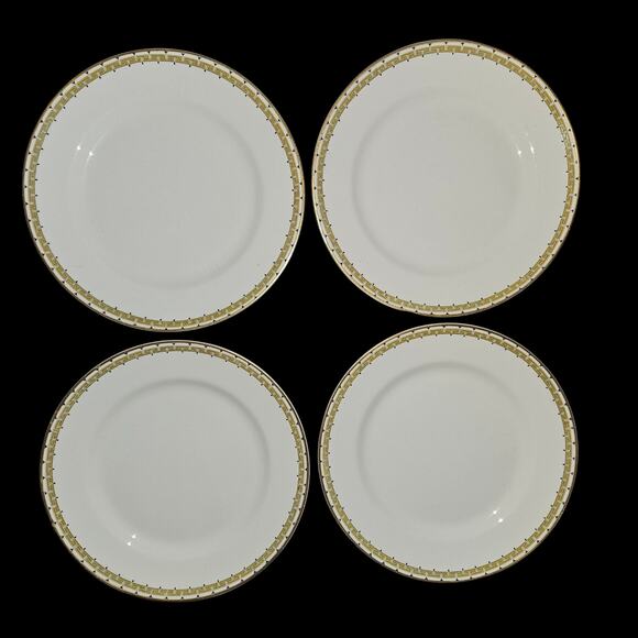 Cleveland China 7" Plates Set of 4 G.H.B. Co 18K Gold Greek Key Pattern USA - Picture 5 of 6